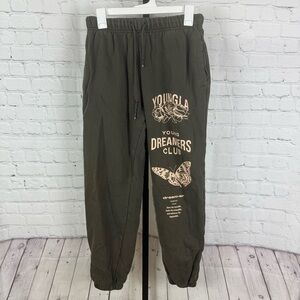 YoungLA Brown Sweatpants with Graphic Print